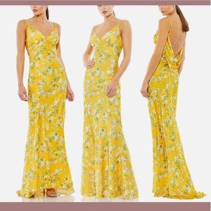 NEW $398 IEENA Mac Duggal [ 8 ] Floral Empire Waist Sleeveless Trumpet Gown Yell